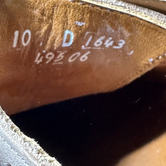 Allen Edmonds Shannon Drive Oxford Shoes Mens 10 Tan Distress Leather Wingtip - Picture 10 of 11